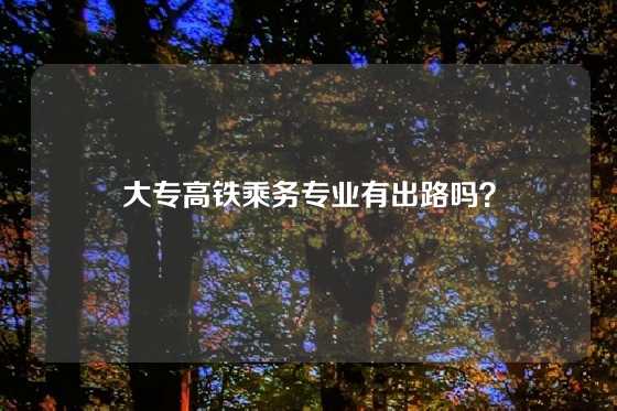 大专高铁乘务专业有出路吗?