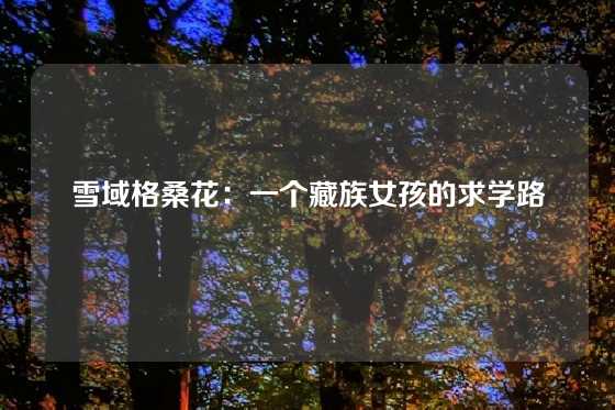 雪域格桑花:一个藏族女孩的求学路