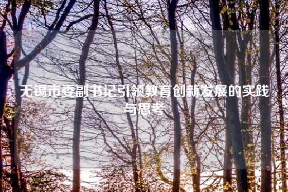 无锡市委副书记引领教育创新发展的实践与思考