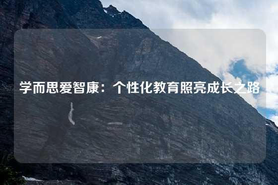 学而思爱智康：个性化教育照亮成长之路